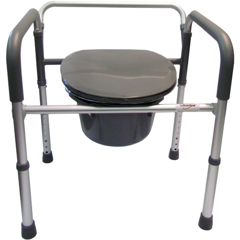 B3500F Folding, Aluminum 3 in 1 Elongated Commode