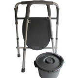 B3500F Folding, Aluminum 3 in 1 Elongated Commode